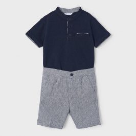Conj  bermuda lino polo Mayoral