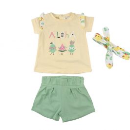 Conj algodón 2 piezas Cinta Aloha Amarillo Babybol