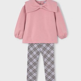 Conjunto legging cuadros y sudadera niña MAYORAL