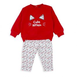 Conjunto manga larga bebé 2 piezas rojo BABYBOL