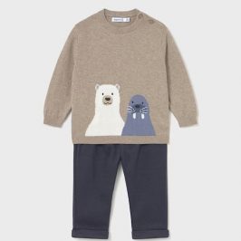 Conjunto pantalón y jersey animal bebé MAYORAL