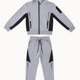 Chándal en tejido de algodón Gris y Negro