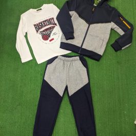 Chándal de algodón y camiseta azul marino y gris