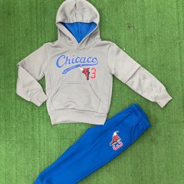 Chándal de algodón Gris y pantalón azul Chicago