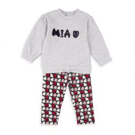 Conj  malla y sudadera gatitos gris marino BABYBOL
