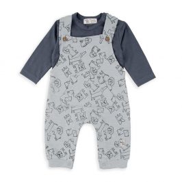 Conjunto en tejido de algodón 2 piezas BABYBOL