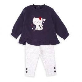 Conjunto legging algodón y sudadera azul BABYBOL