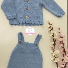 Conjunto ranita con chaqueta de lana azul