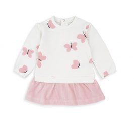 Vestido combinado algodón mariposas BABYBOL