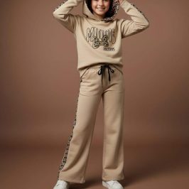 Chándal de algodón Minnie Animal print con capucha