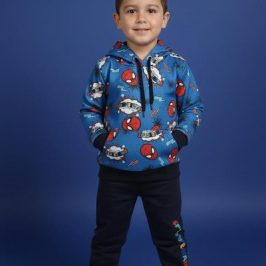 Chándal de algodón Spiderman con capucha