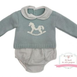 Conjuntos jersey lana y braguita verde caballito