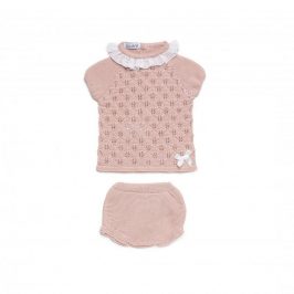 Conjunto Braga punto Rombos rosa palo - JULIANA