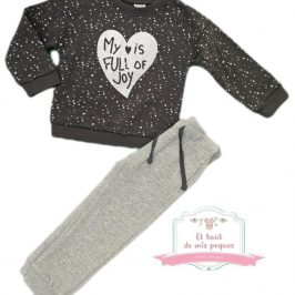 chandal niña algodon corazon gris