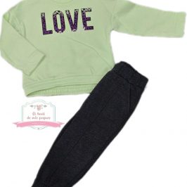 chandal niña algodon love verde yatsy