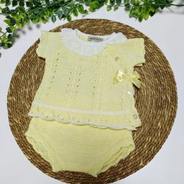 Conjunto 2 pzas punto braguita cuello Amarillo