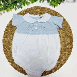 pelele punto hilo celeste combinado plumeti unisex