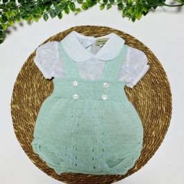 Conjunto Ranita punto y camisa plumeti Verde