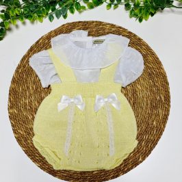 Conjunto Ranita punto y camiseta plumeti Amarillo