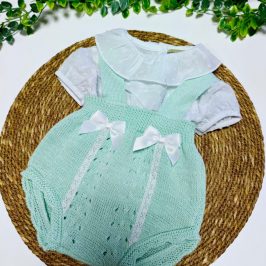 Conjunto Ranita punto y camiseta plumeti Verde