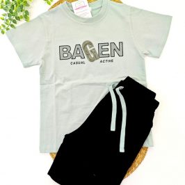 Conjunto algodón con camiseta verde Bagen