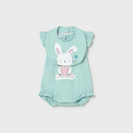 Pelele corto con babero conejita verde agu MAYORAL