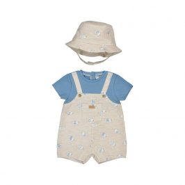 Pelele peto simulado con gorro amarillo MAYORAL