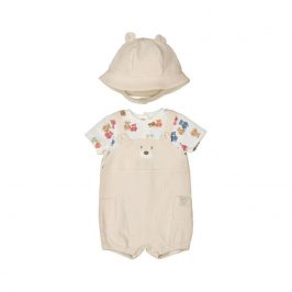 Pelele peto simulado osito con gorro MAYORAL