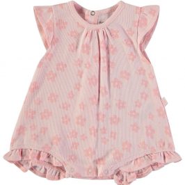 Pelele tirantes flores tonos rosa BABYBOL