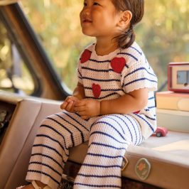 Vestido a rayas con corazones MAYORAL