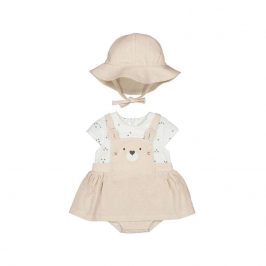 Vestido peto simulado con gorro trig Osito MAYORAL