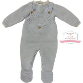 conjunto peto enterizo y jersey lana celeste