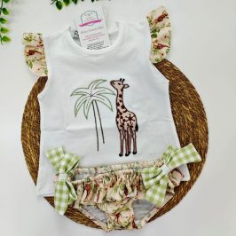 conjunto baño jirafas selva niña