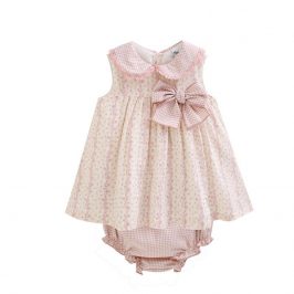 Jesusito con Braguita flores Vichy rosa Empolvado