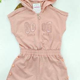 Mono corto algodon capucha rosa