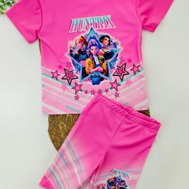 conjunto licra pantalon ciclista k pop fuxia